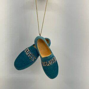 Elvis Blue Suede Shoes Velvet Rhinestone Ornament‎